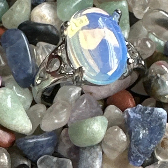 Victorian blue moonstone silver gem ring/manifesting change new beginnings - Picture 1 of 7